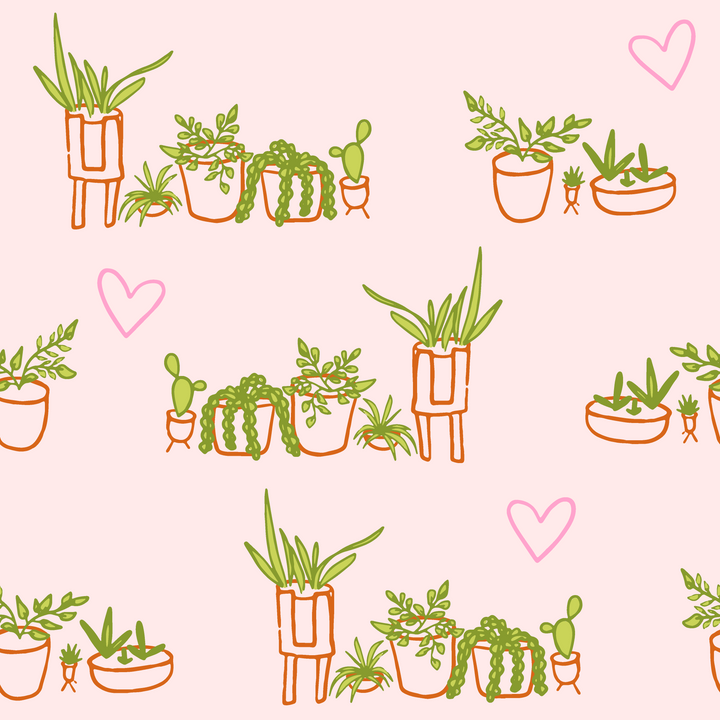 Rejuvenating Scented Sachets in "Houseplant Love" Pattern Filled with Organic Ingredients (Assorted Colors)