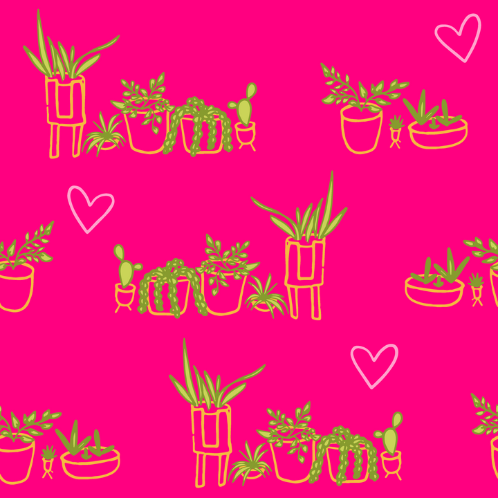 Rejuvenating Scented Sachets in "Houseplant Love" Pattern Filled with Organic Ingredients (Assorted Colors)