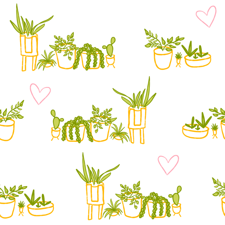 Rejuvenating Scented Sachets in "Houseplant Love" Pattern Filled with Organic Ingredients (Assorted Colors)