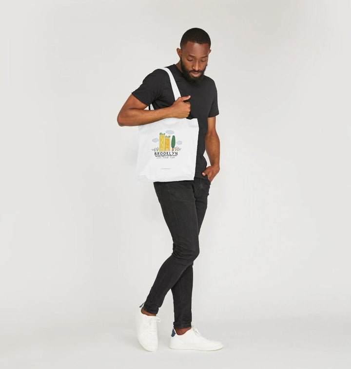 Green Cities 100% Organic Cotton Tote Bag - Brooklyn Love Your Turf