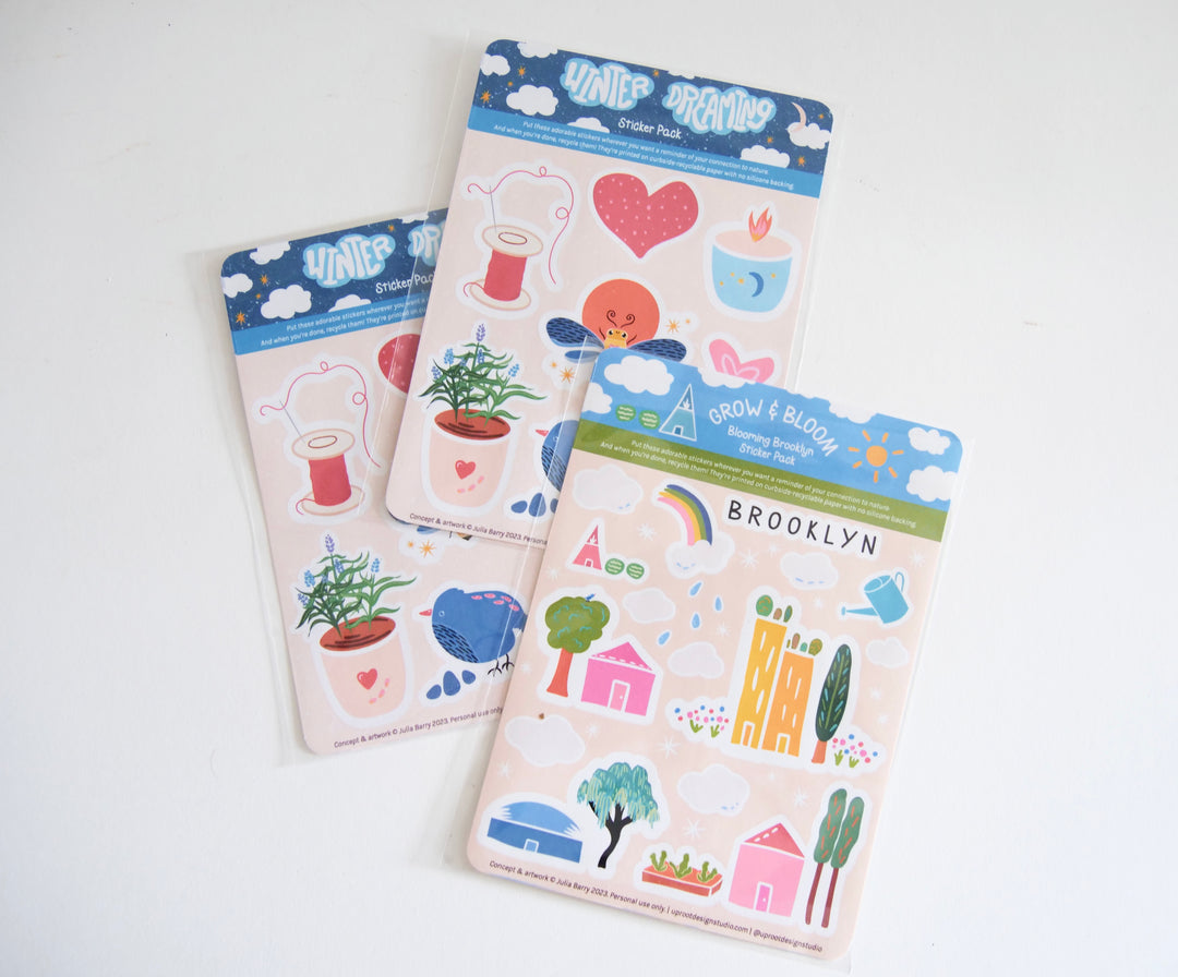 Sticker Sheet of Cute Eco Stickers (Assorted)