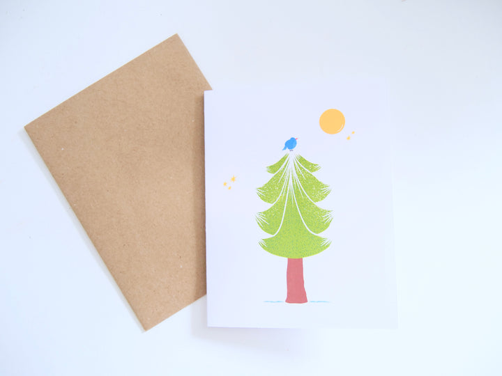 Pine Tree Greeting Cards + Matching Envelope - Assorted (Winter Wishes)