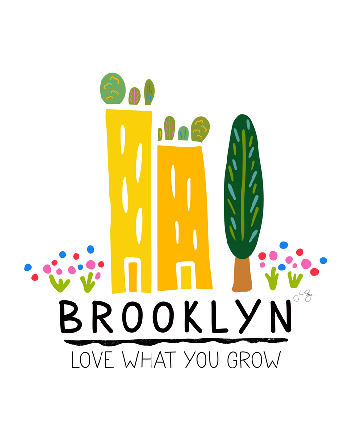 "Green Cities" (Brooklyn) Colorful Eco-Art Print 4x5"
