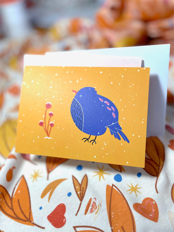 Eco Recycled 5x7 Greeting Cards w. Hand-Drawn Art + Recycled Envelopes, Blank inside - Assorted (Words of Love)