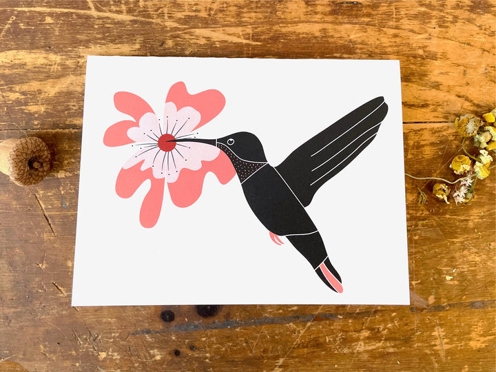 Eco Recycled 5x7 Greeting Cards w. Hand-Drawn Art + Recycled Envelopes, Blank inside - Assorted (Words of Love)