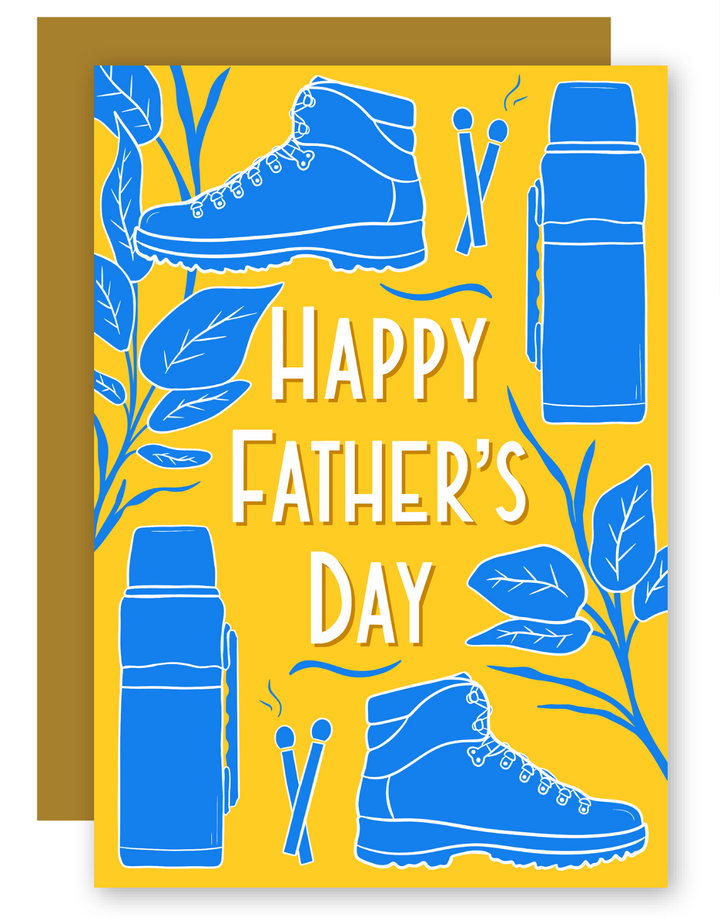 Father's Day Woodsy Camping Hiking Greeting Card + Matching Envelope - Assorted (Occasion)