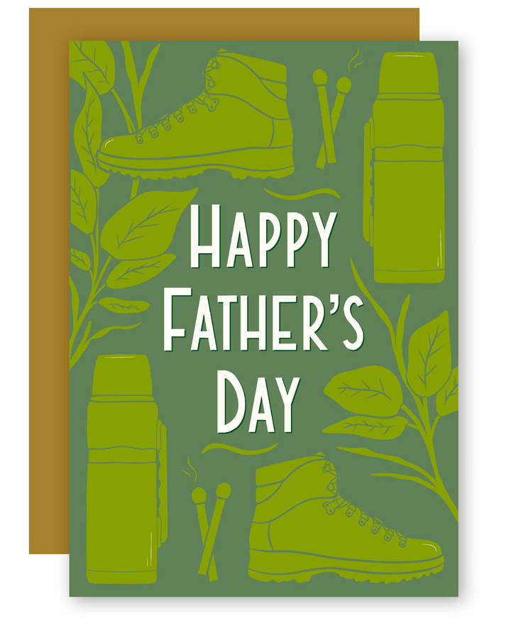 Father's Day Woodsy Camping Hiking Greeting Card + Matching Envelope - Assorted (Occasion)