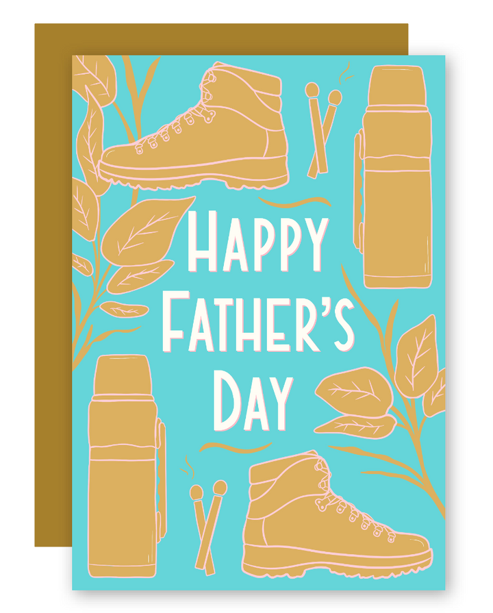 Father's Day Woodsy Camping Hiking Greeting Card + Matching Envelope - Assorted (Occasion)