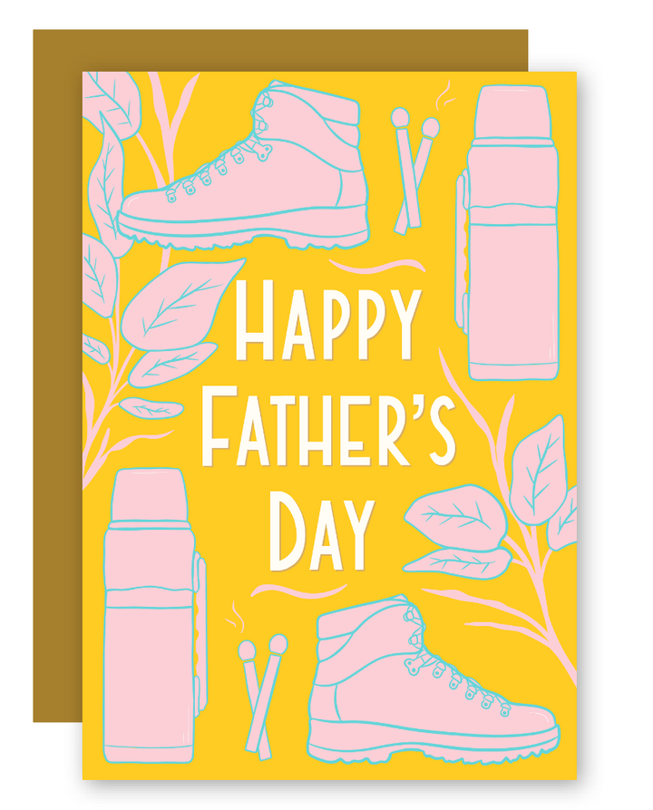 Father's Day Woodsy Camping Hiking Greeting Card + Matching Envelope - Assorted (Occasion)