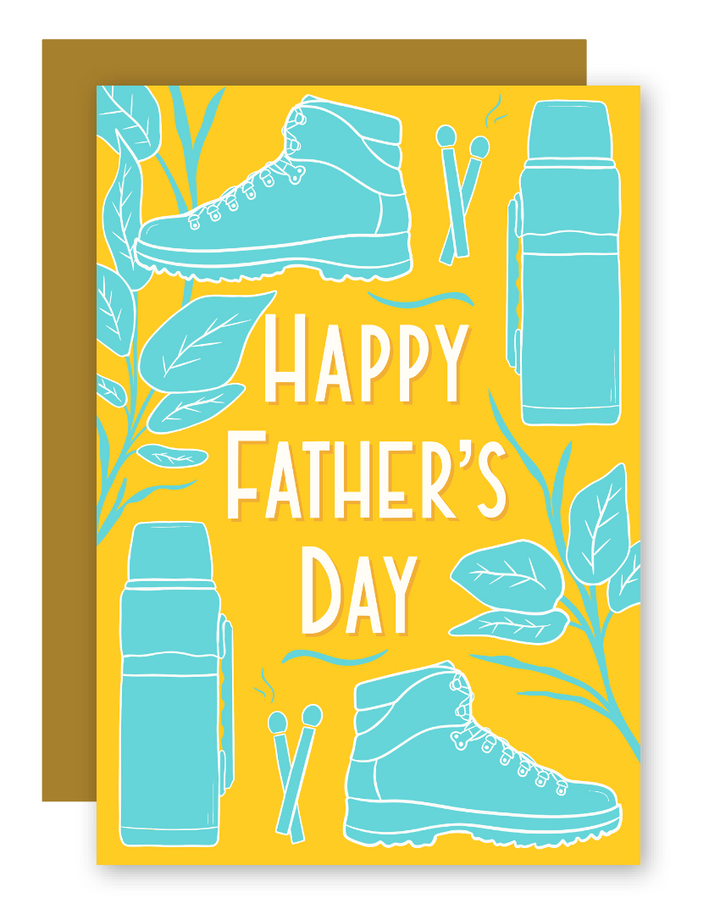 Father's Day Woodsy Camping Hiking Greeting Card + Matching Envelope - Assorted (Occasion)