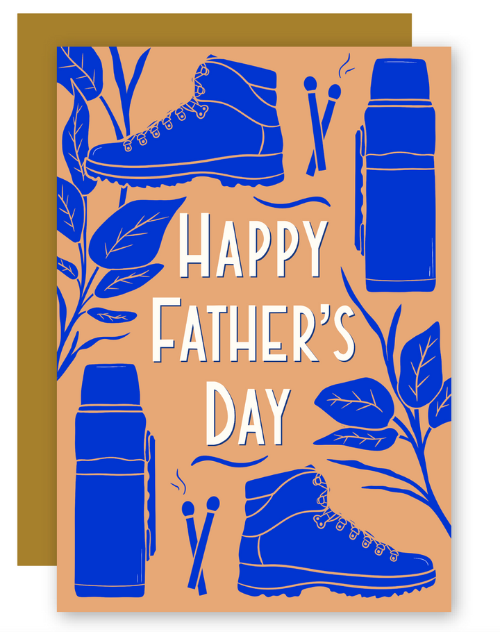 Father's Day Woodsy Camping Hiking Greeting Card + Matching Envelope - Assorted (Occasion)