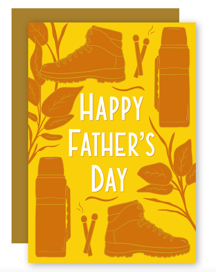 Father's Day Woodsy Camping Hiking Greeting Card + Matching Envelope - Assorted (Occasion)