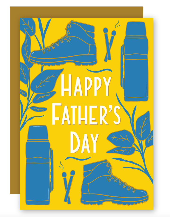 Father's Day Woodsy Camping Hiking Greeting Card + Matching Envelope - Assorted (Occasion)