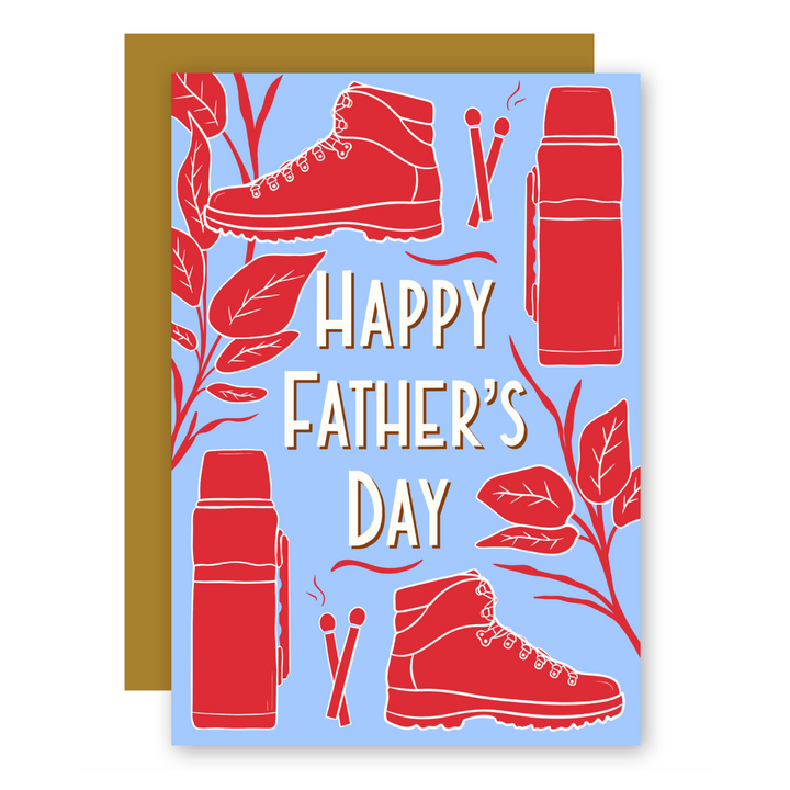Father's Day Woodsy Camping Hiking Greeting Card + Matching Envelope - Assorted (Occasion)