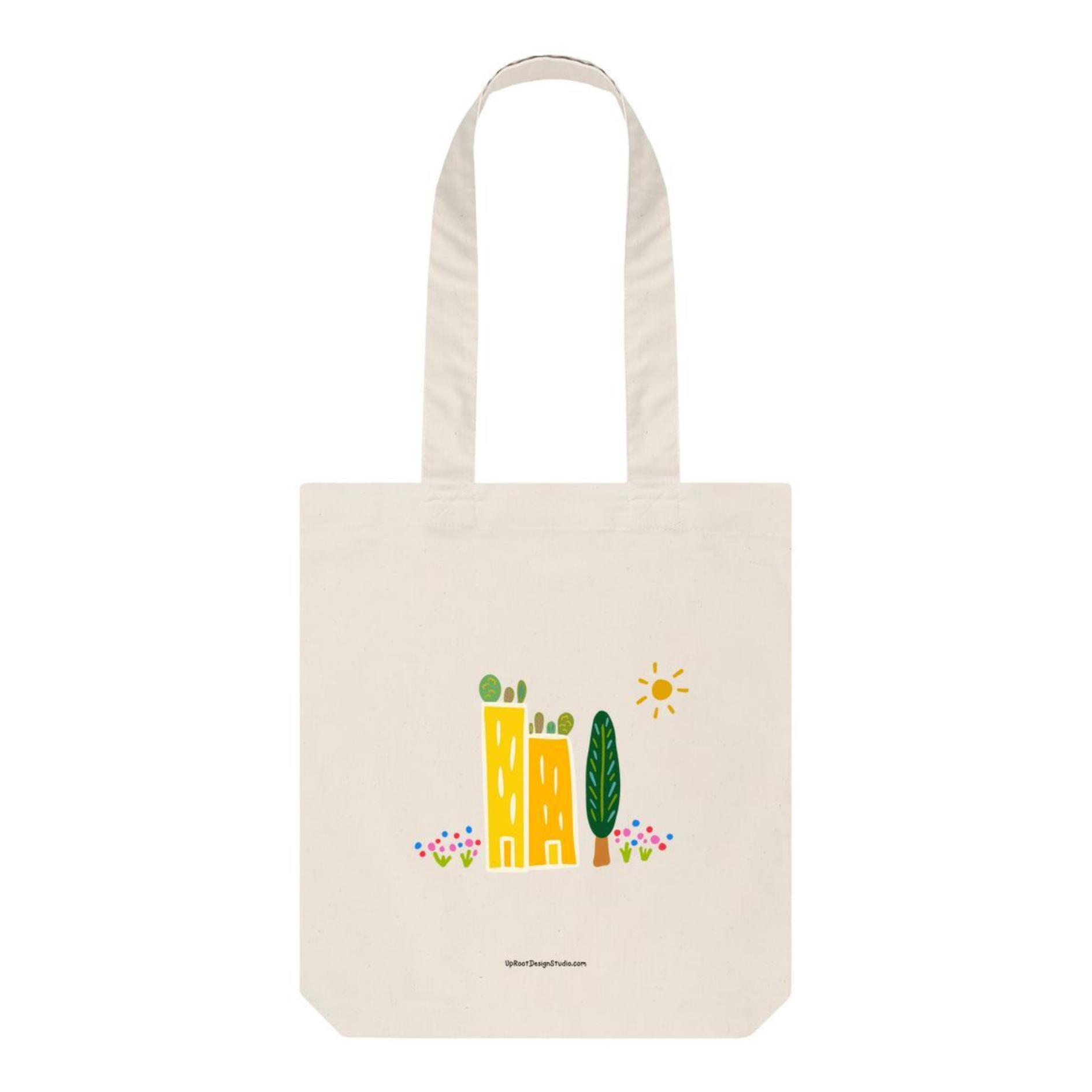 Flower bouquet design natural tote bag reusable shopping bag environmental