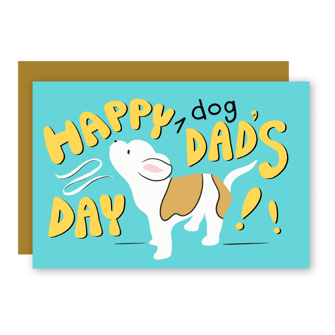 Happy Father's Day Dog Dad w. Howling Puppy Greeting Card + Matching Envelope (Occasion)