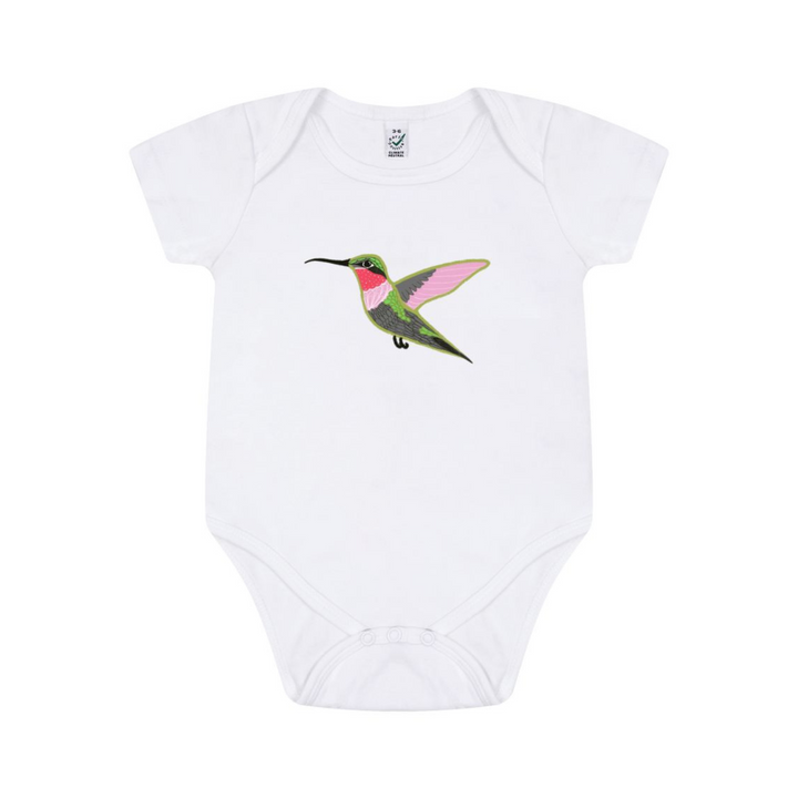 Hummingbird Organic Onesie - White (Celebrate Pollinators)
