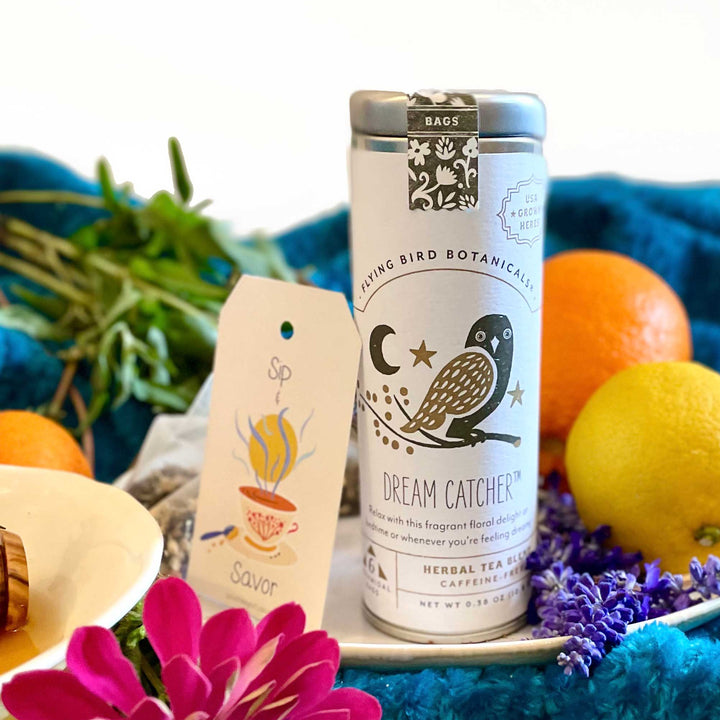 "Dream Catcher" Tea Time Tin: 6 Eco-Bags of Organic Tea (Floral, Caffeine-Free)
