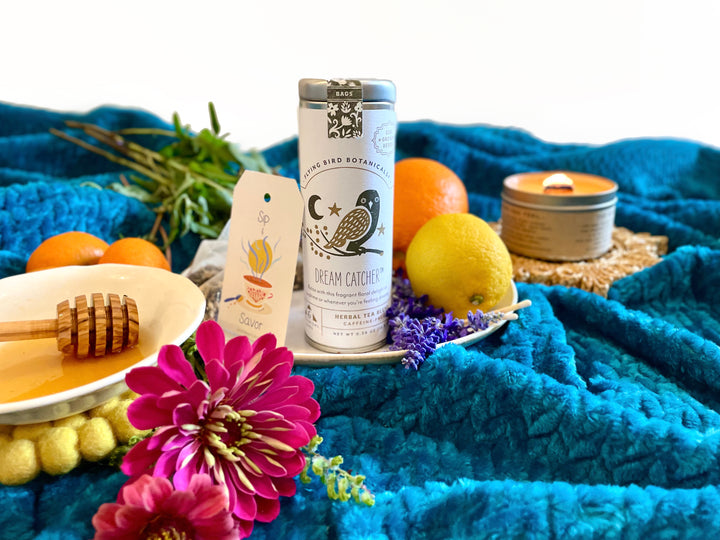 "Dream Catcher" Tea Time Tin: 6 Eco-Bags of Organic Tea (Floral, Caffeine-Free)