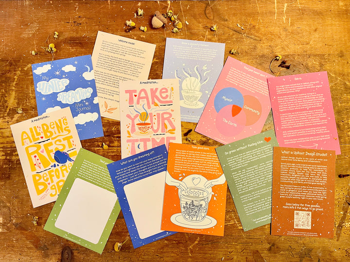 "Winter Warmer" Gift Box: Floral Tea, Tea Towel, Candle, Meditations, Minijournal, Sticker, Clove Eye Pillow (Winter Dreaming)