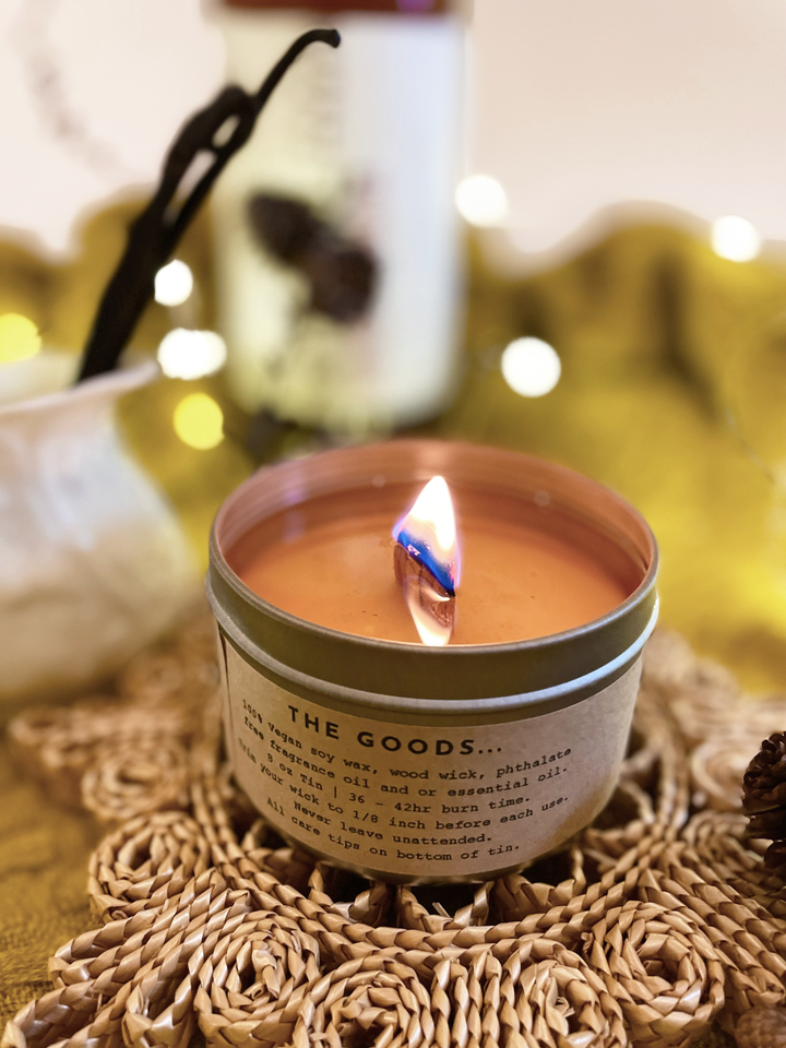 "Imagine" Soy Crackling Wick Eco-Candle - Vanilla Liqueur + Oak (Shine On / Winter Dreaming)