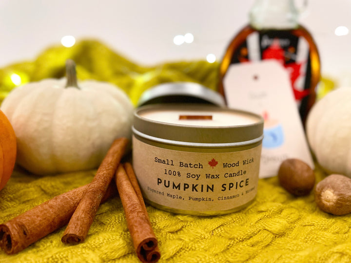 Winter Light Candle Relaxation Set: "Pumpkin Spice" Candle (Sugared maple, Pumpkin, Cinnamon & Nutmeg), Meditation Card + Mindfulness Journal