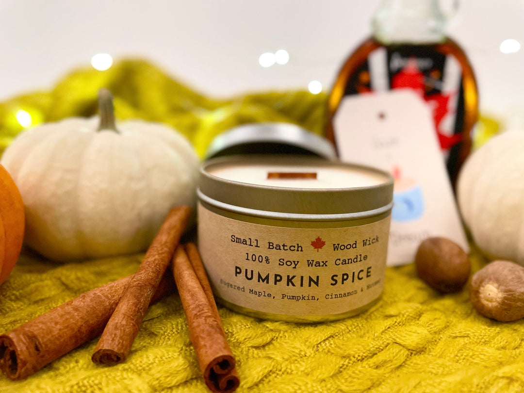 "Pumpkin Spice" Soy Crackling Wick Eco-Candle - Sugared Maple, Pumpkin, Cinnamon & Nutmeg (Shine On / Winter Dreaming)