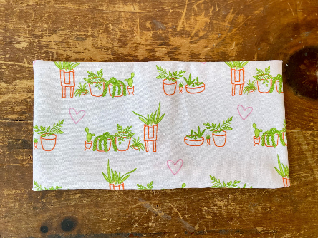 Scented Serenity Organic Eye Pillow - Houseplant Love on Light Pink (Love in Bloom Collection)