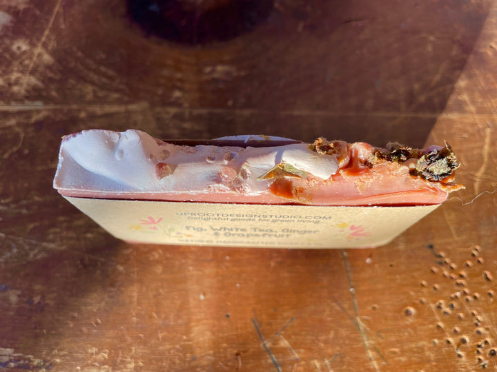 Fig, White Tea, Ginger & Grapefruit Handmade Scented Soap w. Foraged, Natural, Organic Ingredients for a Refreshing Spa Experience