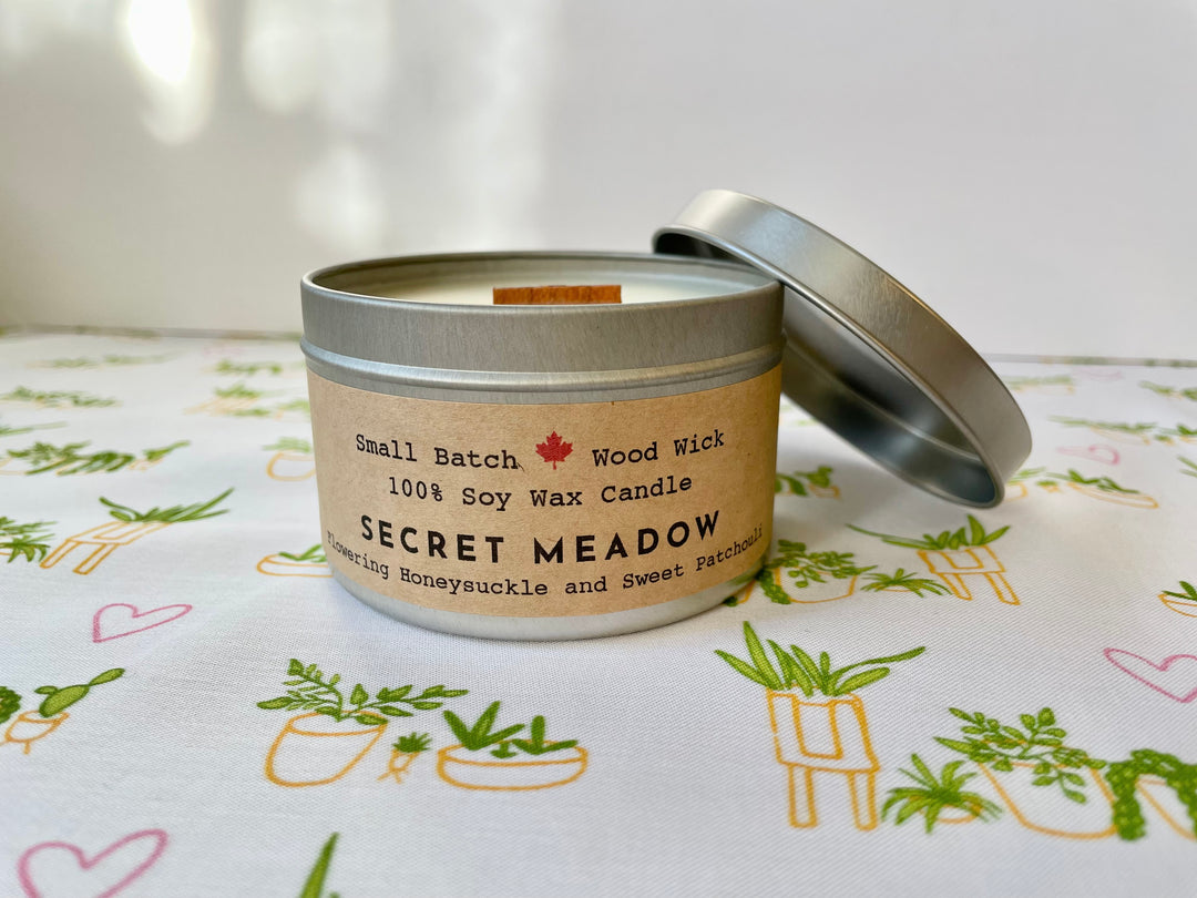 "Alpine Meadow" Soy Crackling Wick Eco-Candle - Honeysuckle + Patchouli (Grow & Bloom)