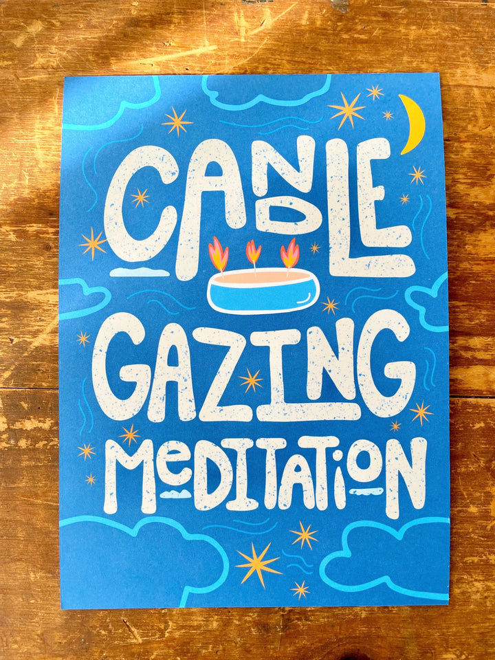 Shine On Candle Relaxation Set: "Coffeehouse" Crackling Wick Candle - Scented of Roasted Coffee, Meditation Card + Mindfulness Journal (Grow & Bloom)