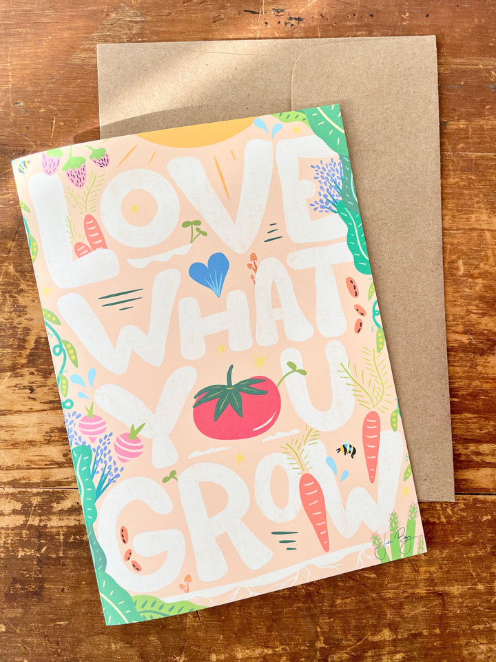 Eco Recycled 5x7 Greeting Cards w. Hand-Drawn Art + Recycled Envelopes, Blank inside - Assorted (Grow & Bloom)