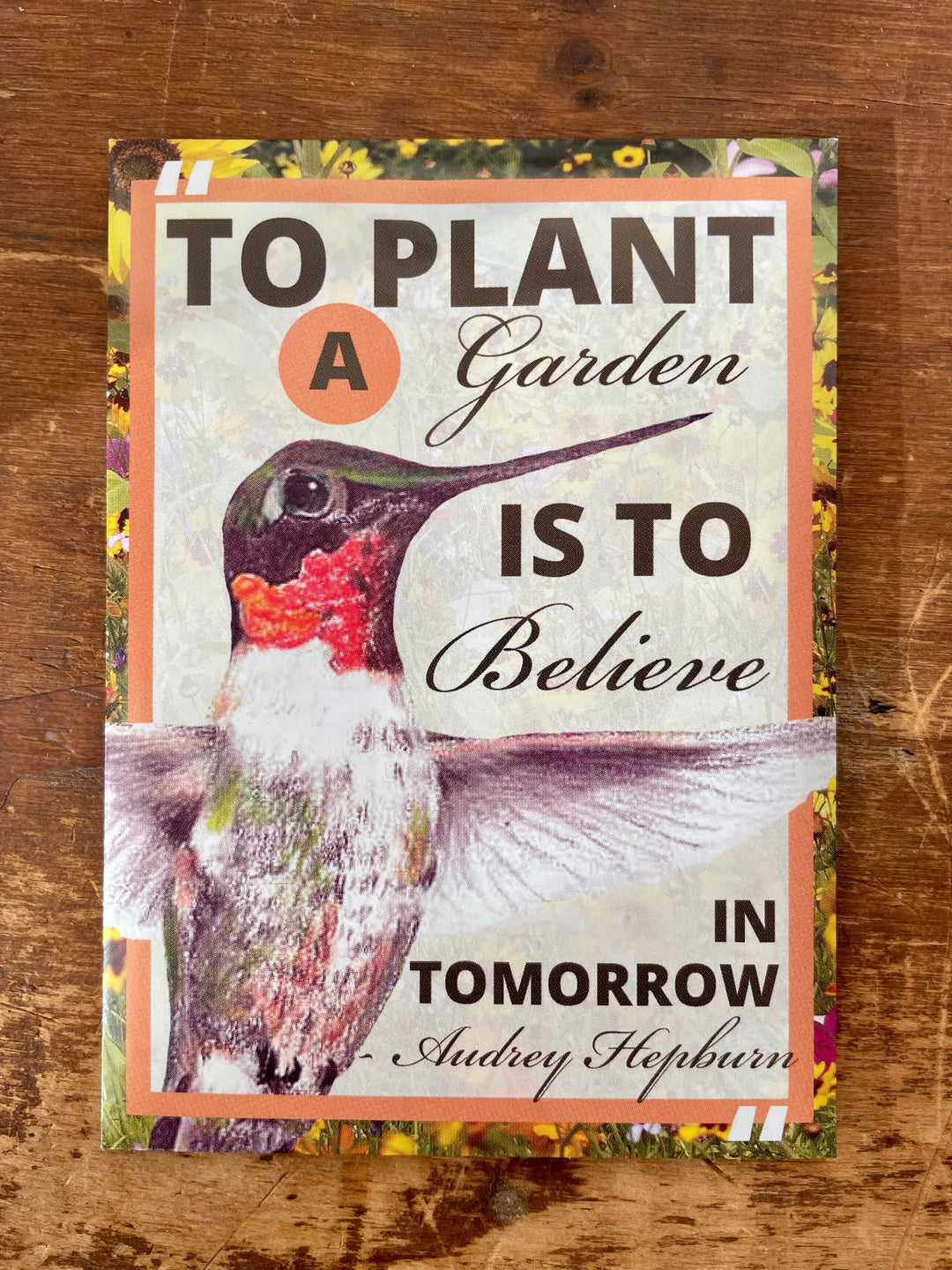 "Believe in Tomorrow" Garden Greetings Kit w. Wildflower Seed Packet, Infosheets + "Let Yourself Grow" Greeting Card (Celebrate Pollinators)