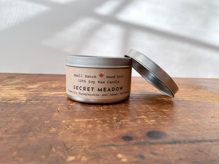 "Alpine Meadow" Soy Crackling Wick Eco-Candle - Honeysuckle + Patchouli (Grow & Bloom)