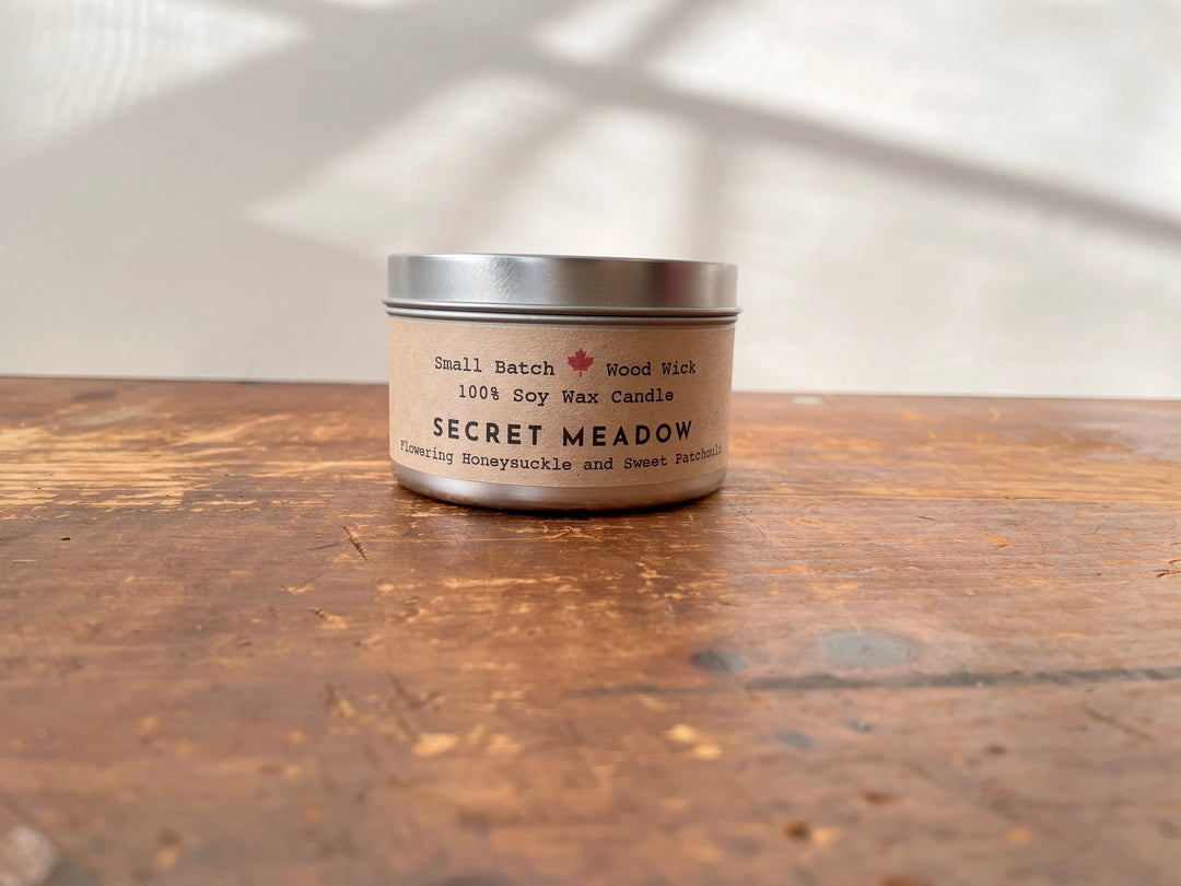"Alpine Meadow" Soy Crackling Wick Eco-Candle - Honeysuckle + Patchouli (Grow & Bloom)