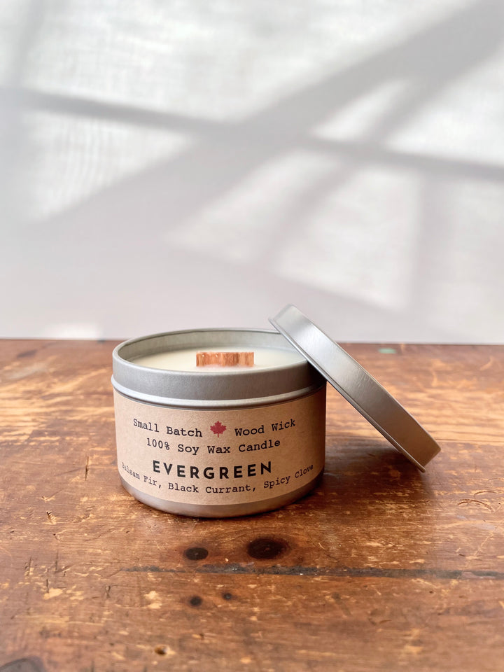 "Festive Garden" Gift Box: Chai, Stickers, Evergreen Candle, Cards, Meditations, Journal, Herbal Tea + White Polka-Dot Growing Kits (Winter Dreaming)