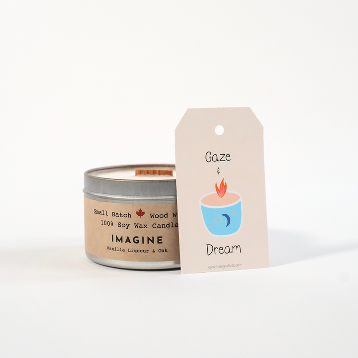 "Imagine" Soy Crackling Wick Eco-Candle - Vanilla Liqueur + Oak (Shine On / Winter Dreaming)