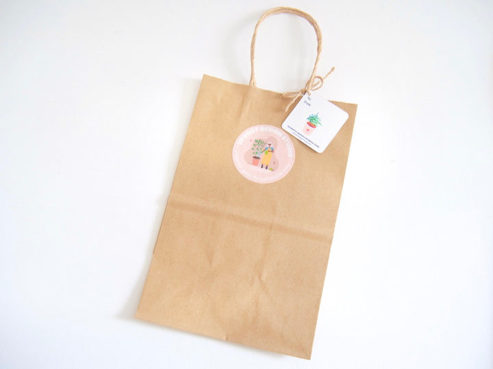 Paper Gift Bag: UpRoot 100% Recycled Kraft Paper Gift Bags "Let Your Spirit Bloom"