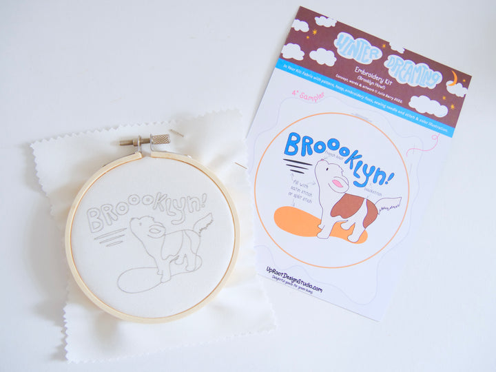 Adorable Brooklyn Howling Dog Eco-Embroidery Kit (Joyful Threads Winter Dreaming)