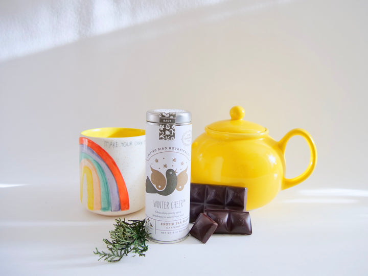 "Winter Cheer" Tea Time Tin: 6 Eco-Teabags of Organic Tea (Chocolate Mint)