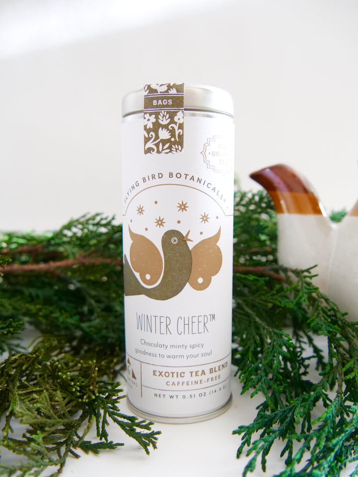 "Winter Cheer" Tea Time Tin: 6 Eco-Teabags of Organic Tea (Chocolate Mint)