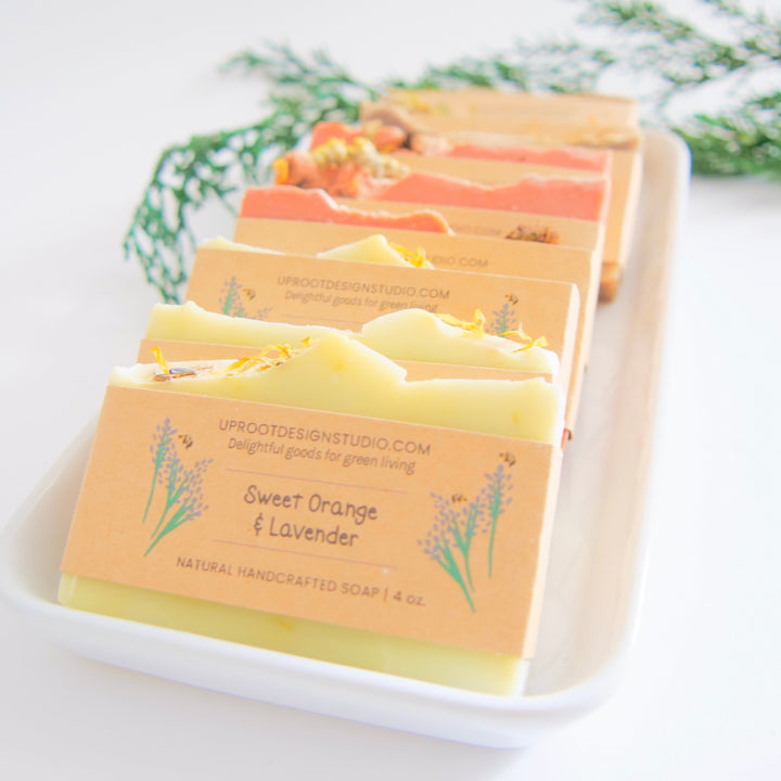 Handmade Scented Soap w. Foraged, Natural, Organic Ingredients for a Refreshing Spa Experience (Assorted)