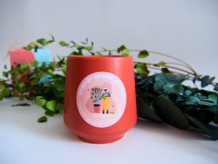 Assorted Scented Soy-Blend Rooted Ceramic Candle + Planter with Non-GMO Seeds (Modern Sprout)