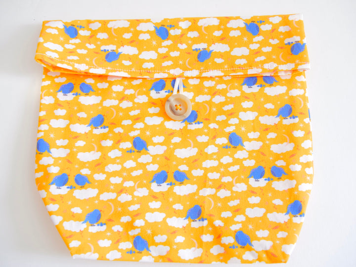 Hand-sewn Snack or Lunch Bag for Work, School, Picnics, Travel