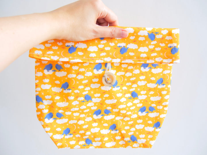 Hand-sewn Snack or Lunch Bag for Work, School, Picnics, Travel
