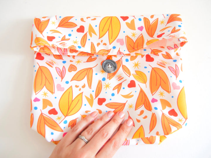Hand-sewn Snack or Lunch Bag for Work, School, Picnics, Travel