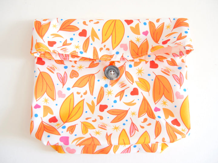 Hand-sewn Snack or Lunch Bag for Work, School, Picnics, Travel