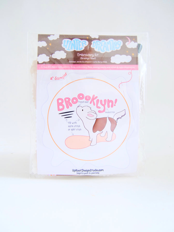 Adorable Brooklyn Howling Dog Eco-Embroidery Kit (Joyful Threads Winter Dreaming)