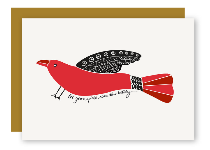Soaring Birds Holiday Greeting Cards + Matching Envelope, Blank Inside - Assorted (Winter Wishes)