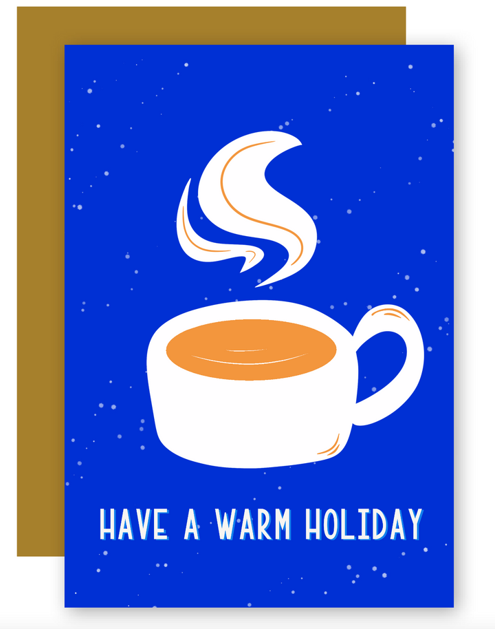 Warming Holiday Mug on Solid Bright Color Backgrounds Greeting Cards + Matching Envelope, Blank Inside - Assorted (Winter Wishes)